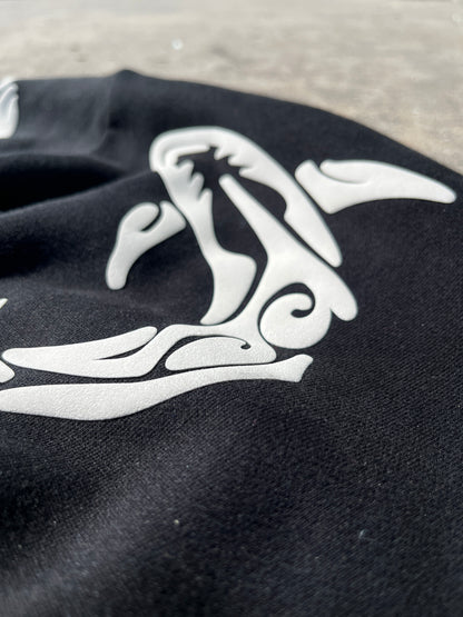 Tribal Shark Hoodie – Black Edition
