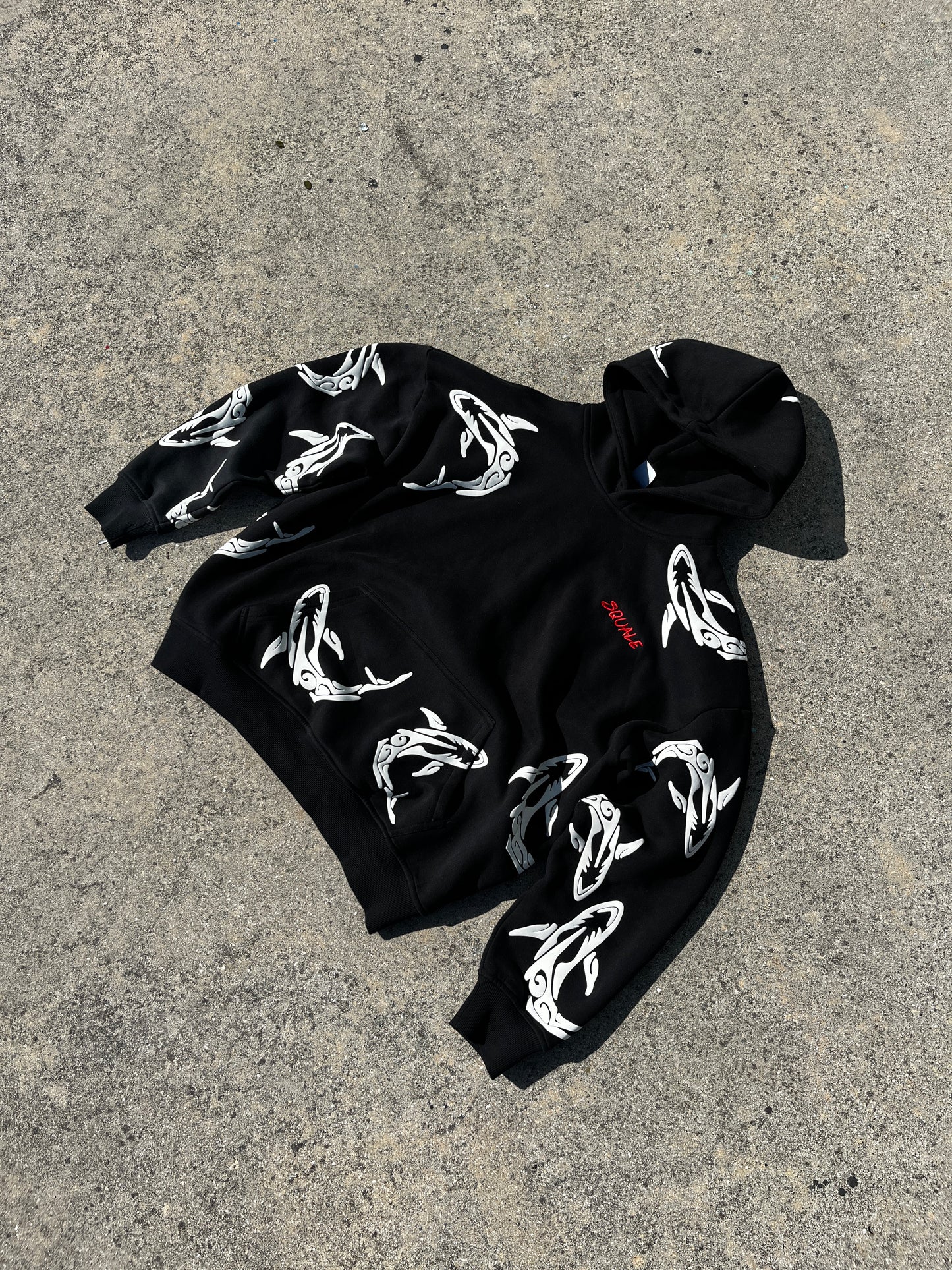 Tribal Shark Hoodie – Black Edition