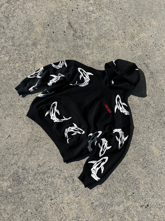 Tribal Shark Hoodie – Black Edition