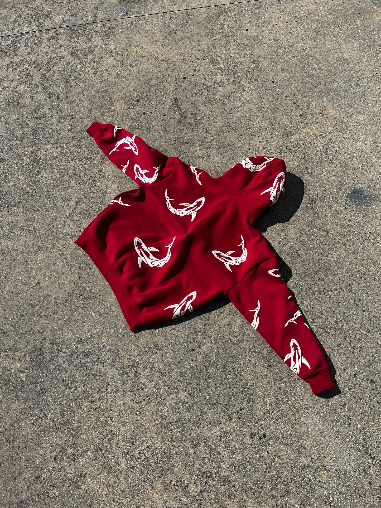 Tribal Shark Hoodie- Red Edition