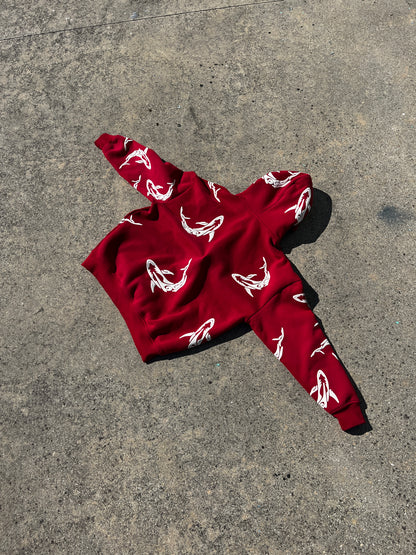 Tribal Shark Hoodie- Red Edition